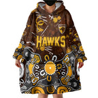 Personalized Hawthorn Hawks Wearable Blanket Hoodie Aboriginal Dot Painting Graffiti Style