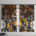 Personalized Hawthorn Hawks Window Curtain Aboriginal Dot Painting Graffiti Style