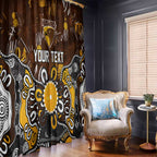 Personalized Hawthorn Hawks Window Curtain Aboriginal Dot Painting Graffiti Style