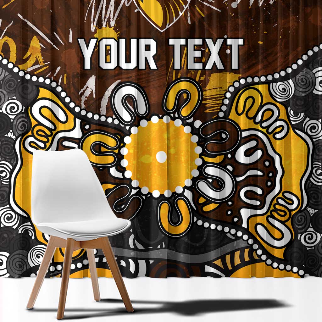 Personalized Hawthorn Hawks Window Curtain Aboriginal Dot Painting Graffiti Style