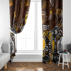 Personalized Hawthorn Hawks Window Curtain Aboriginal Dot Painting Graffiti Style