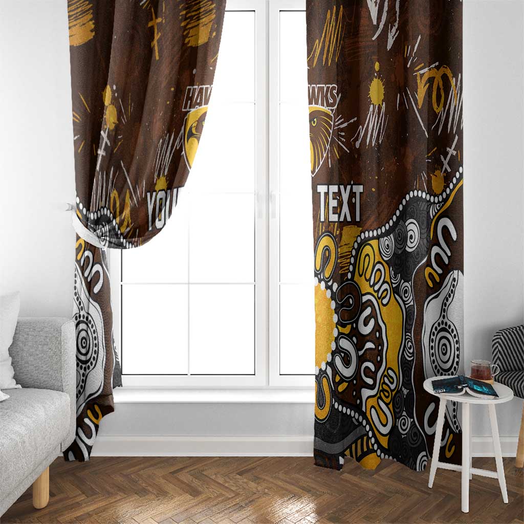 Personalized Hawthorn Hawks Window Curtain Aboriginal Dot Painting Graffiti Style