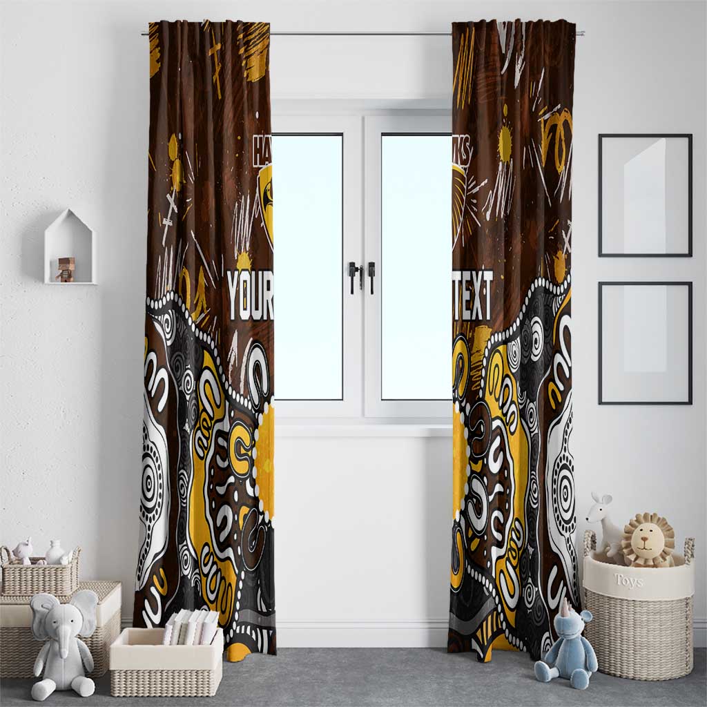 Personalized Hawthorn Hawks Window Curtain Aboriginal Dot Painting Graffiti Style