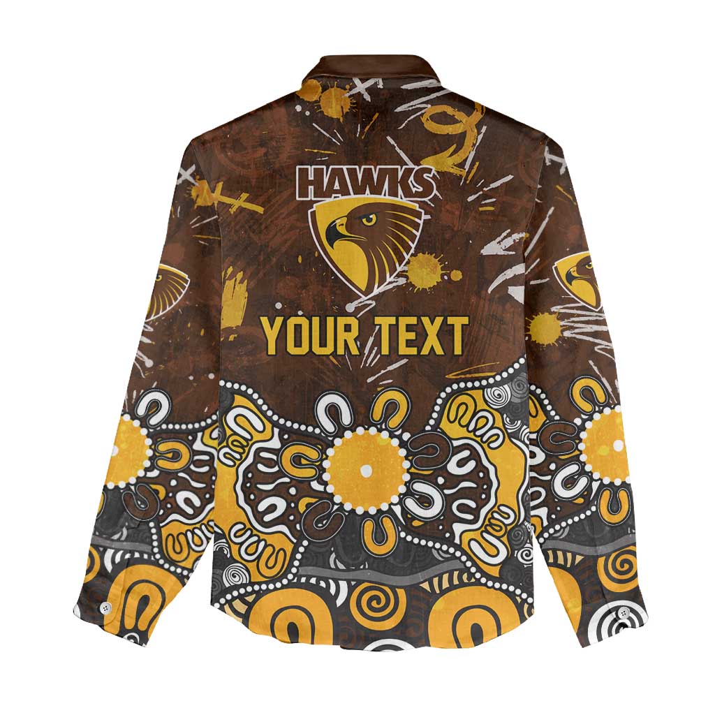 Personalized Hawthorn Hawks Women Casual Shirt Aboriginal Dot Painting Graffiti Style