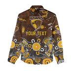 Personalized Hawthorn Hawks Women Casual Shirt Aboriginal Dot Painting Graffiti Style