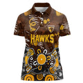 Personalized Hawthorn Hawks Women Polo Shirt Aboriginal Dot Painting Graffiti Style
