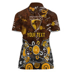 Personalized Hawthorn Hawks Women Polo Shirt Aboriginal Dot Painting Graffiti Style