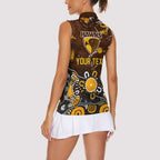 Personalized Hawthorn Hawks Women Sleeveless Polo Shirt Aboriginal Dot Painting Graffiti Style