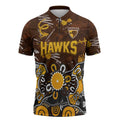 Personalized Hawthorn Hawks Zipper Polo Shirt Aboriginal Dot Painting Graffiti Style