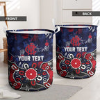 Personalized Melbourne Demons Laundry Basket Aboriginal Dot Painting Graffiti Style