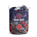 Personalized Melbourne Demons Laundry Basket Aboriginal Dot Painting Graffiti Style
