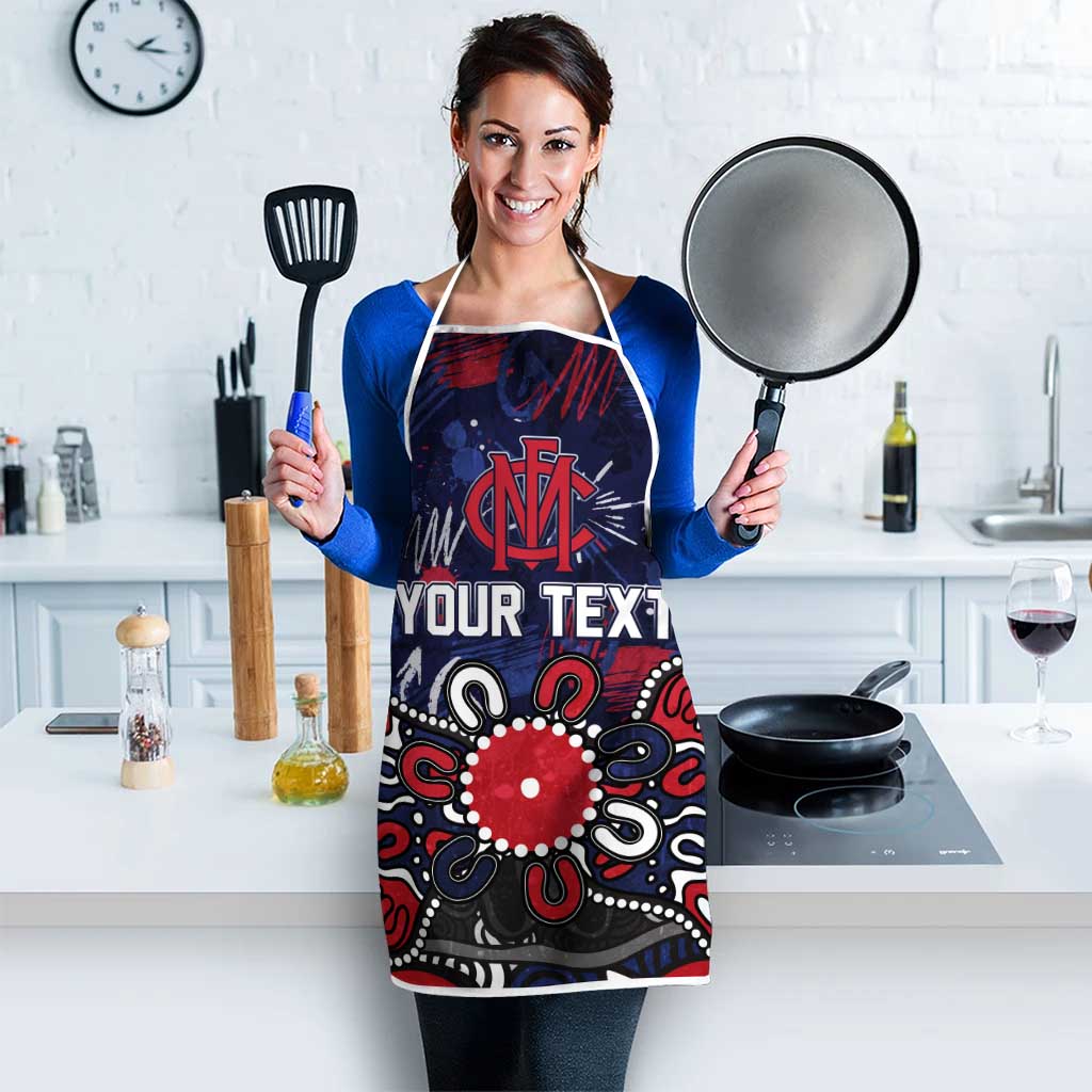 Personalized Melbourne Demons Apron Aboriginal Dot Painting Graffiti Style