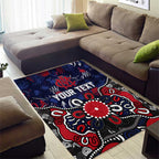 Personalized Melbourne Demons Area Rug Aboriginal Dot Painting Graffiti Style