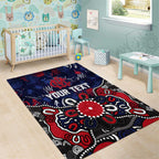 Personalized Melbourne Demons Area Rug Aboriginal Dot Painting Graffiti Style