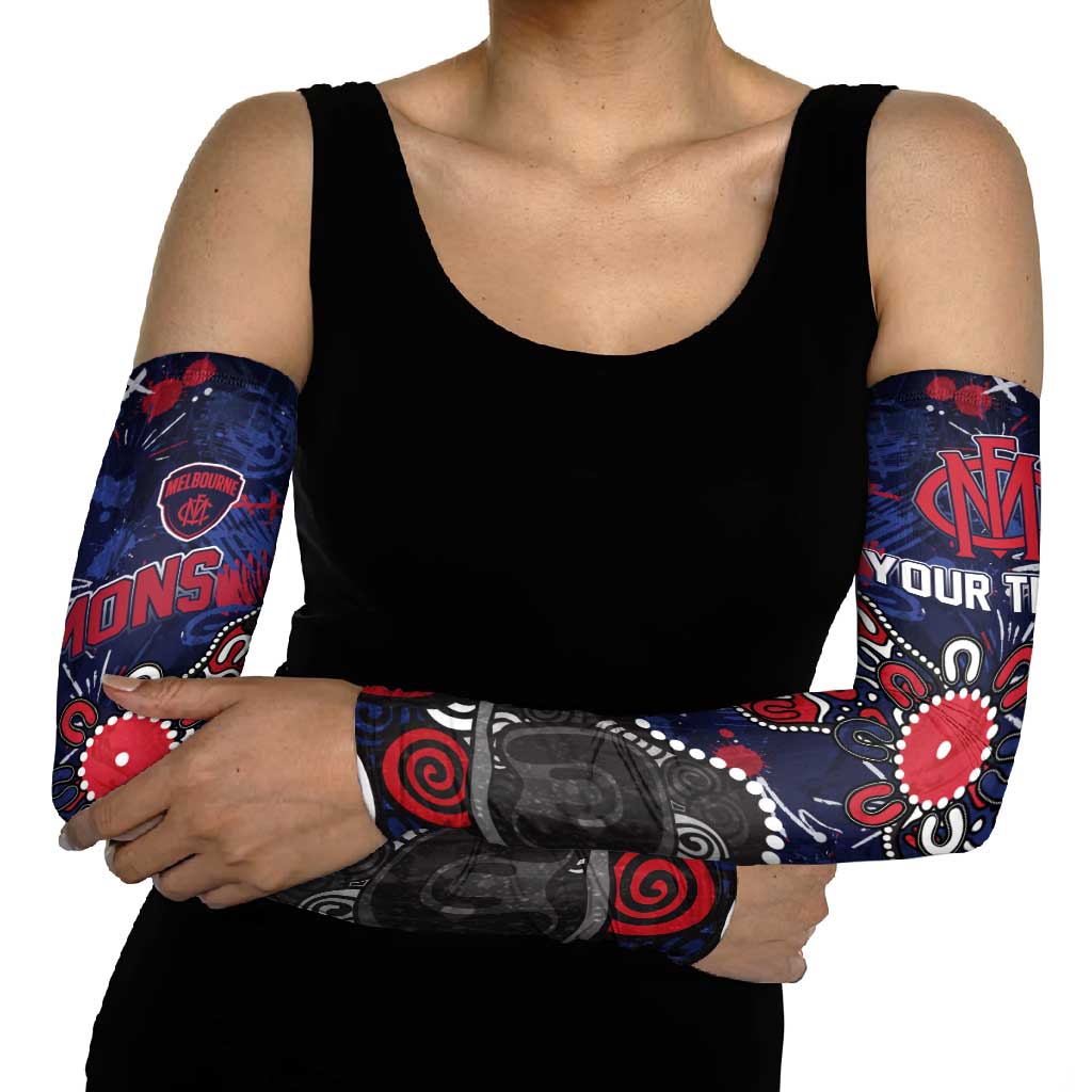 Personalized Melbourne Demons Arm Sleeves Aboriginal Dot Painting Graffiti Style