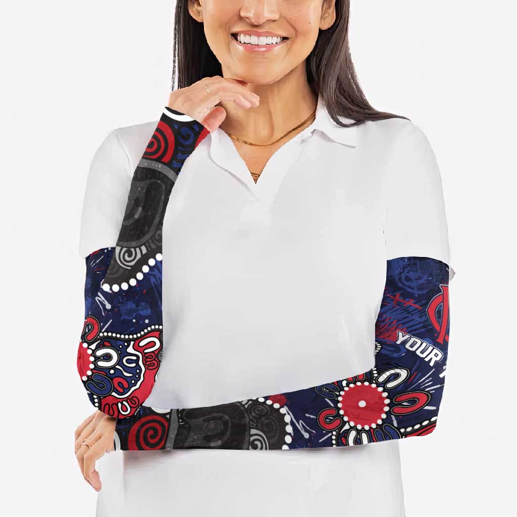 Personalized Melbourne Demons Arm Sleeves Aboriginal Dot Painting Graffiti Style
