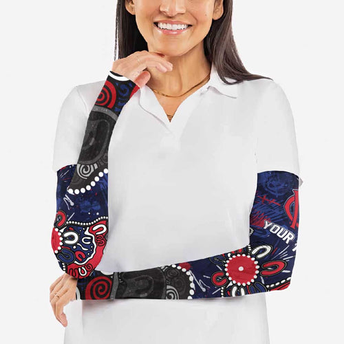 Personalized Melbourne Demons Arm Sleeves Aboriginal Dot Painting Graffiti Style