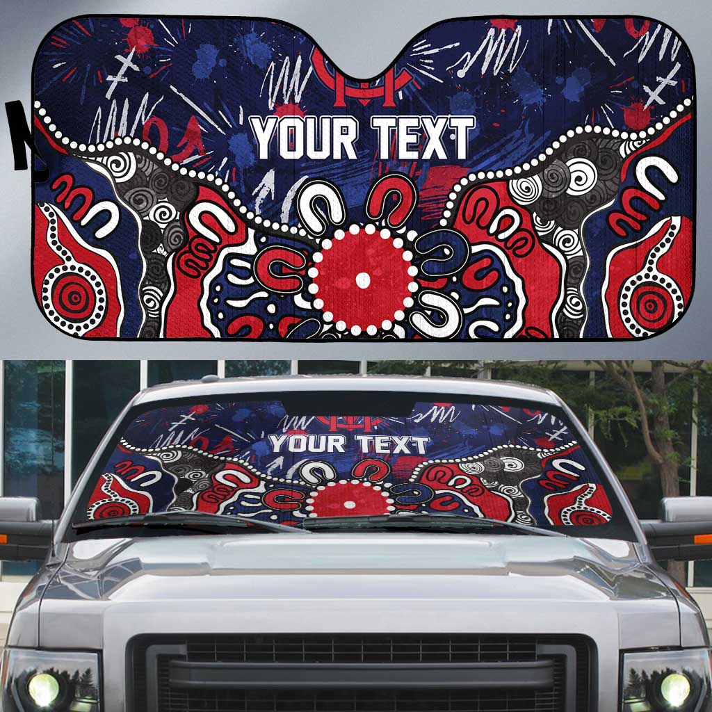 Personalized Melbourne Demons Auto Sun Shade Aboriginal Dot Painting Graffiti Style