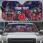 Personalized Melbourne Demons Auto Sun Shade Aboriginal Dot Painting Graffiti Style