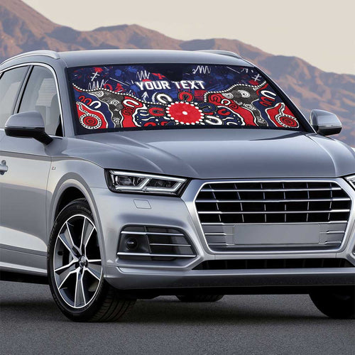 Personalized Melbourne Demons Auto Sun Shade Aboriginal Dot Painting Graffiti Style