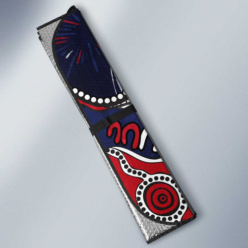 Personalized Melbourne Demons Auto Sun Shade Aboriginal Dot Painting Graffiti Style