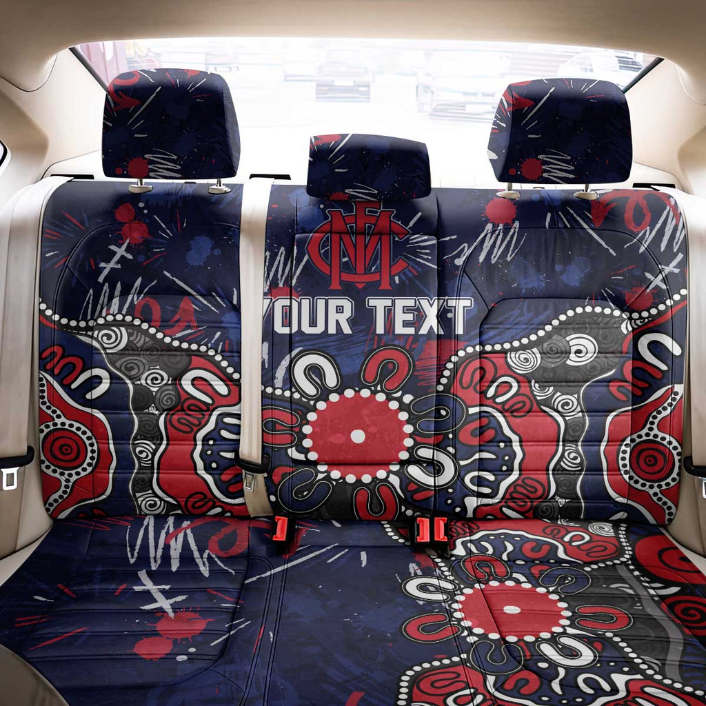 Personalized Melbourne Demons Back Car Seat Cover Aboriginal Dot Painting Graffiti Style