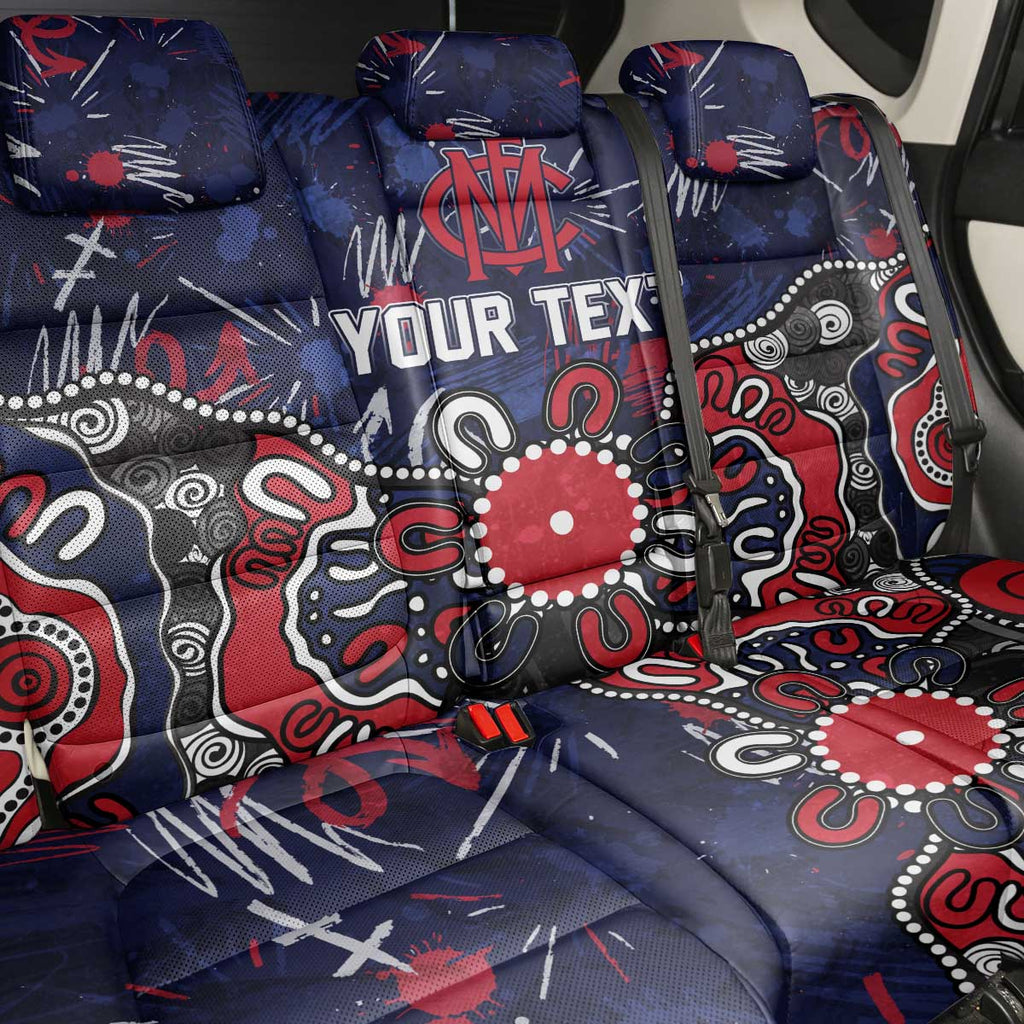 Personalized Melbourne Demons Back Car Seat Cover Aboriginal Dot Painting Graffiti Style