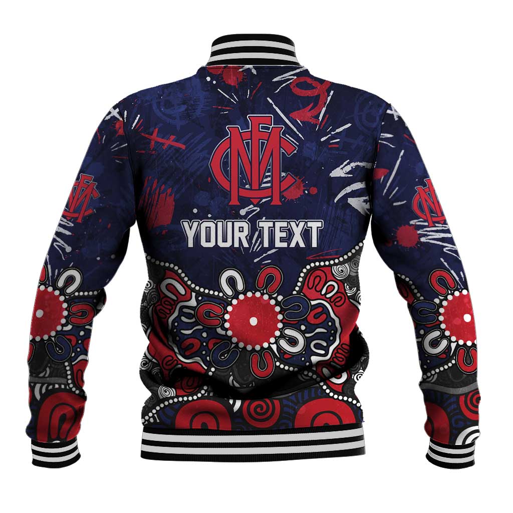 Personalized Melbourne Demons Baseball Jacket Aboriginal Dot Painting Graffiti Style
