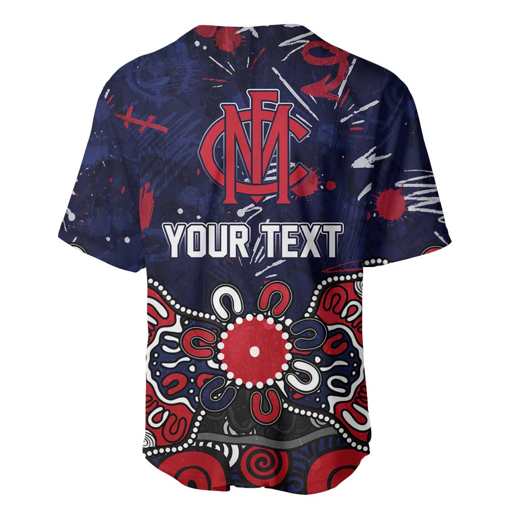Personalized Melbourne Demons Baseball Jersey Aboriginal Dot Painting Graffiti Style