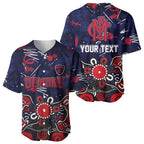 Personalized Melbourne Demons Baseball Jersey Aboriginal Dot Painting Graffiti Style