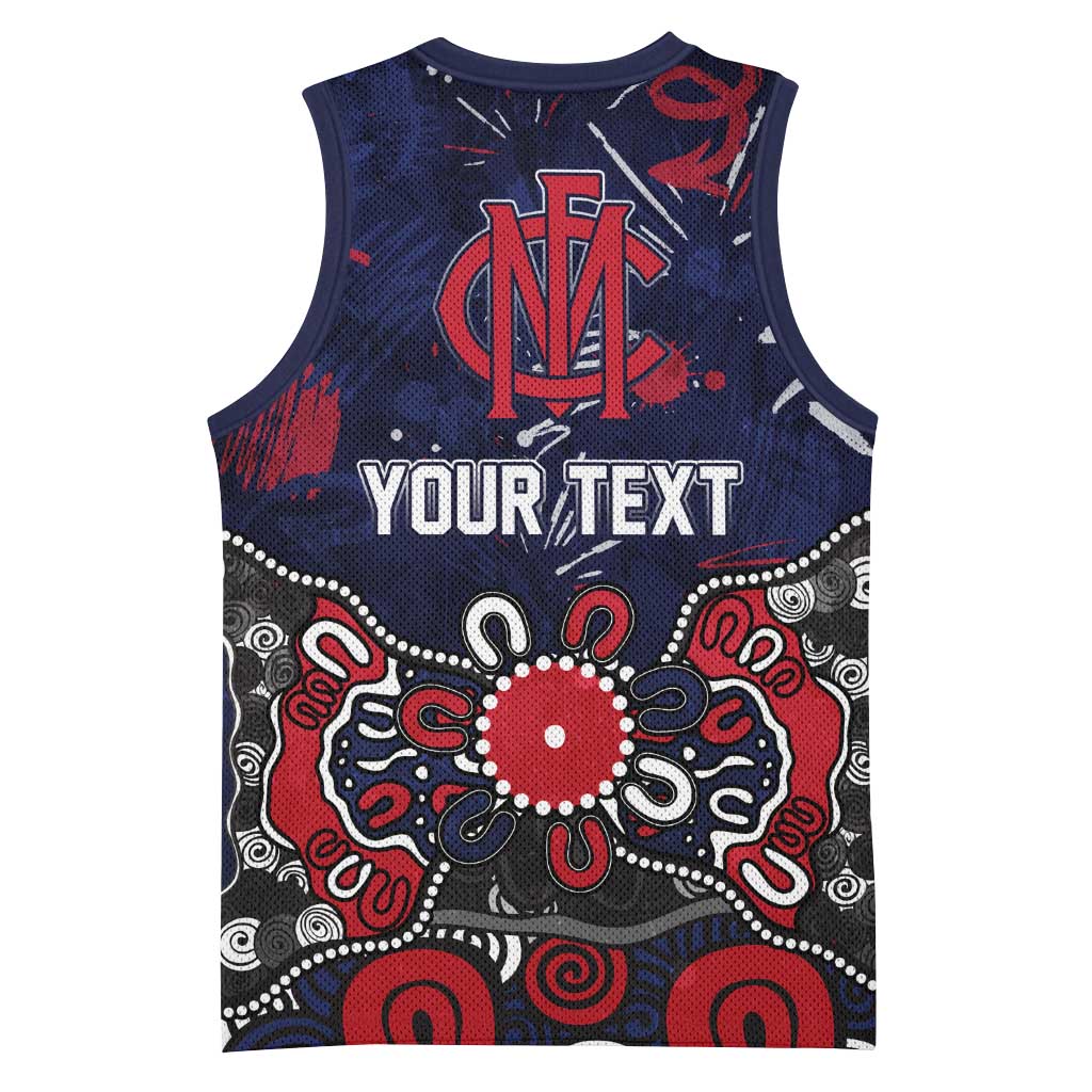 Personalized Melbourne Demons Basketball Jersey Aboriginal Dot Painting Graffiti Style