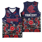 Personalized Melbourne Demons Basketball Jersey Aboriginal Dot Painting Graffiti Style