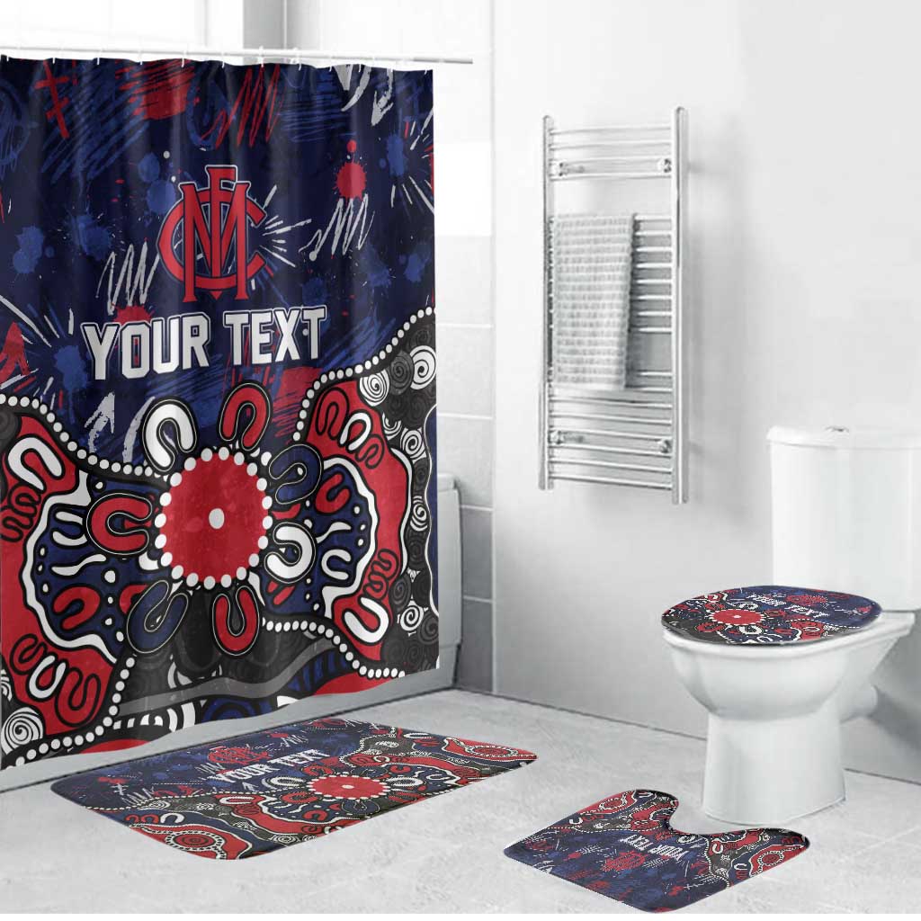 Personalized Melbourne Demons Bathroom Set Aboriginal Dot Painting Graffiti Style
