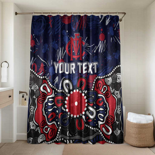 Personalized Melbourne Demons Bathroom Set Aboriginal Dot Painting Graffiti Style