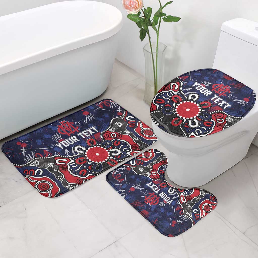 Personalized Melbourne Demons Bathroom Set Aboriginal Dot Painting Graffiti Style