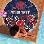 Personalized Melbourne Demons Beach Blanket Aboriginal Dot Painting Graffiti Style