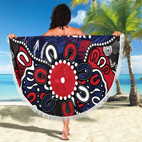 Personalized Melbourne Demons Beach Blanket Aboriginal Dot Painting Graffiti Style