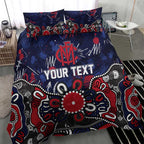 Personalized Melbourne Demons Bedding Set Aboriginal Dot Painting Graffiti Style