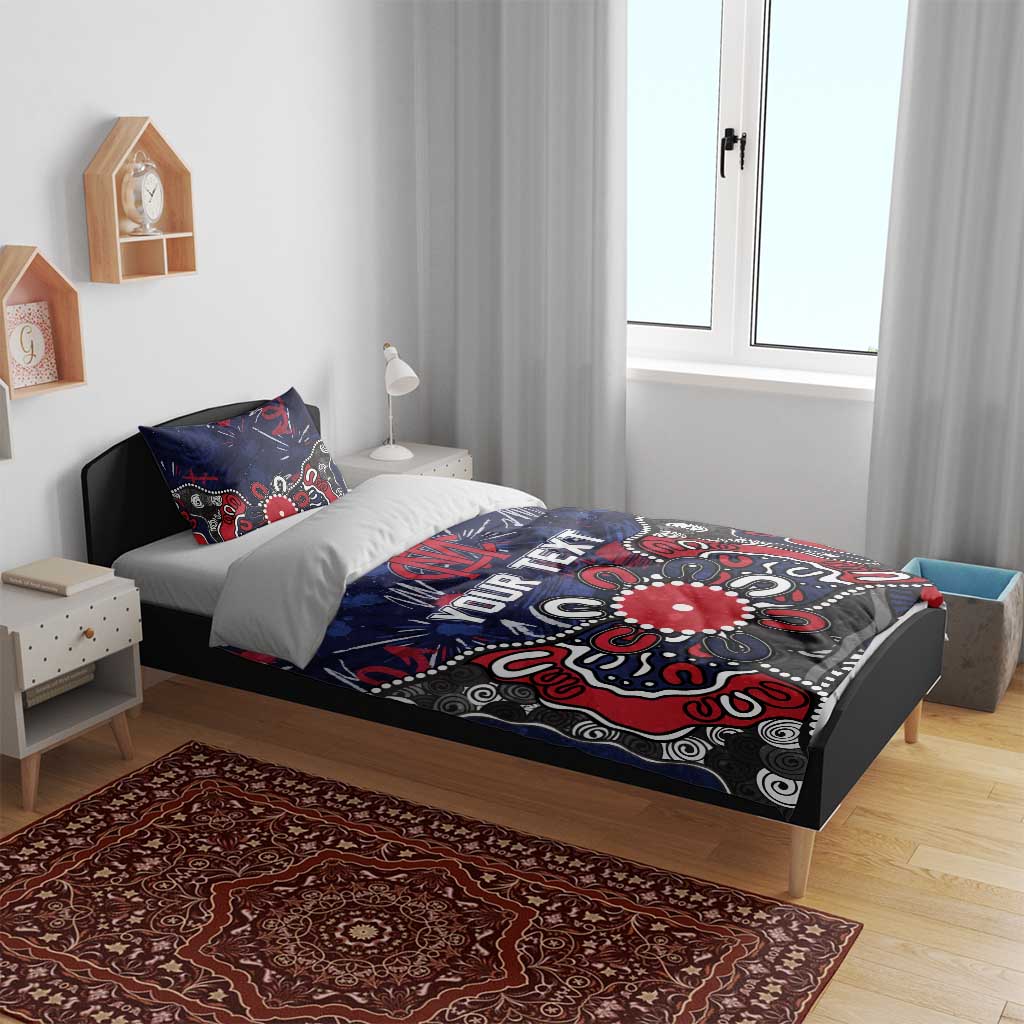 Personalized Melbourne Demons Bedding Set Aboriginal Dot Painting Graffiti Style