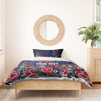 Personalized Melbourne Demons Bedding Set Aboriginal Dot Painting Graffiti Style