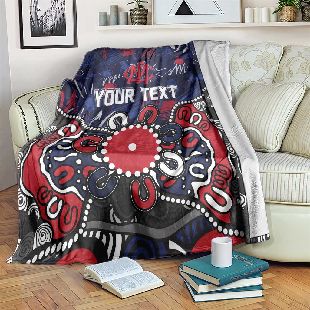 Personalized Melbourne Demons Blanket Aboriginal Dot Painting Graffiti Style