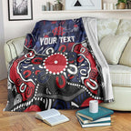 Personalized Melbourne Demons Blanket Aboriginal Dot Painting Graffiti Style