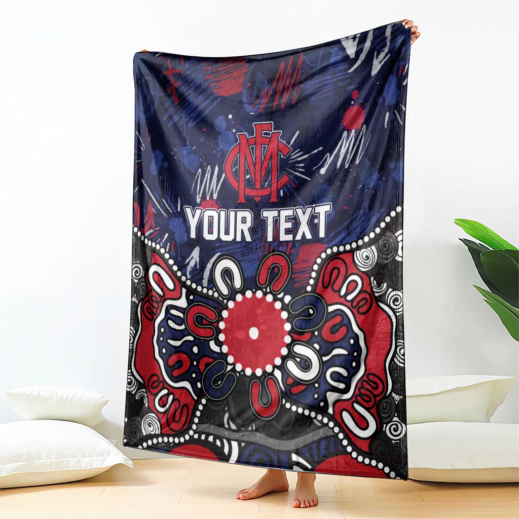 Personalized Melbourne Demons Blanket Aboriginal Dot Painting Graffiti Style