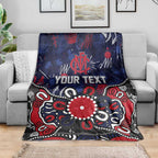 Personalized Melbourne Demons Blanket Aboriginal Dot Painting Graffiti Style