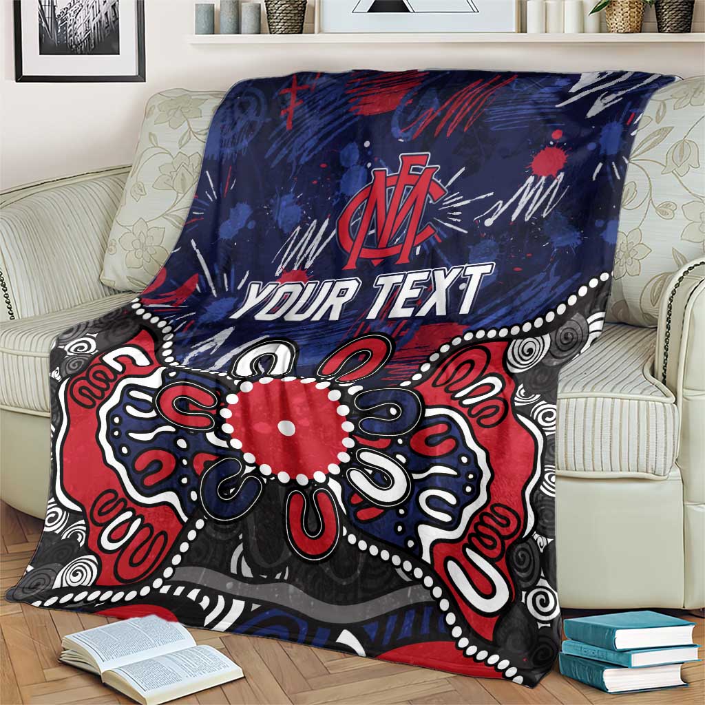 Personalized Melbourne Demons Blanket Aboriginal Dot Painting Graffiti Style