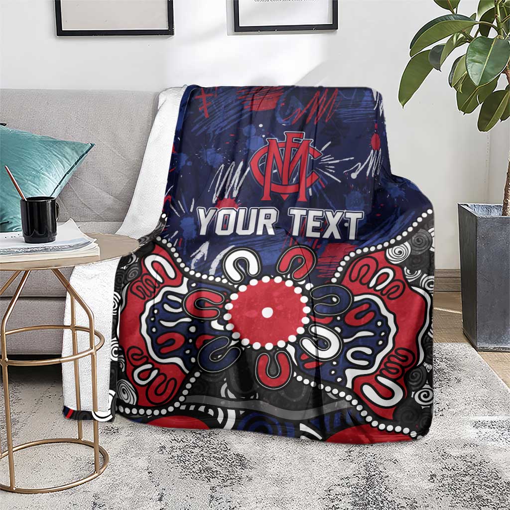 Personalized Melbourne Demons Blanket Aboriginal Dot Painting Graffiti Style