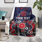 Personalized Melbourne Demons Blanket Aboriginal Dot Painting Graffiti Style