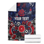 Personalized Melbourne Demons Blanket Aboriginal Dot Painting Graffiti Style
