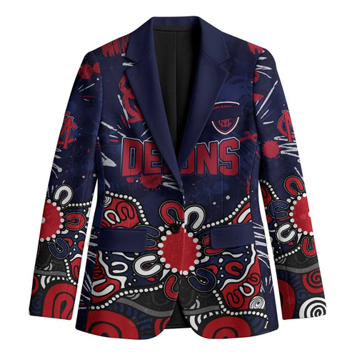 Personalized Melbourne Demons Blazer Aboriginal Dot Painting Graffiti Style