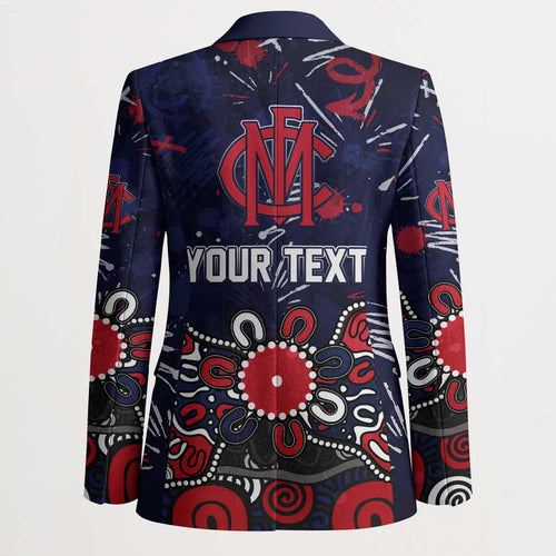 Personalized Melbourne Demons Blazer Aboriginal Dot Painting Graffiti Style